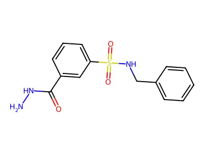 N-benzyl-3-(hydrazinecarbonyl)benzene-1-sulfonamide structure