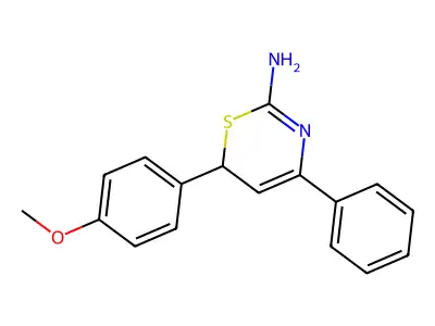 6H-1,3-Thiazin-2-amine, 6-(4-methoxyphenyl)-4-phenyl- structure