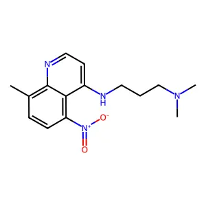 1,3-Propanediamine, N,N-dimethyl-N'-(8-methyl-5-nitro-4-quinolinyl)- structure