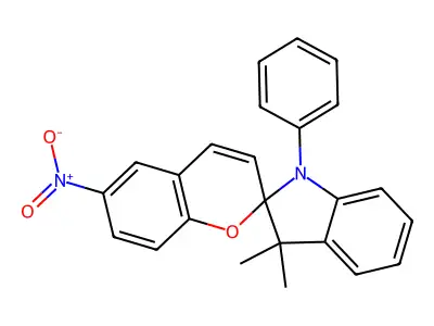 3',3'-Dimethyl-6-nitro-1'-phenylspiro[chromene-2,2'-indole] structure