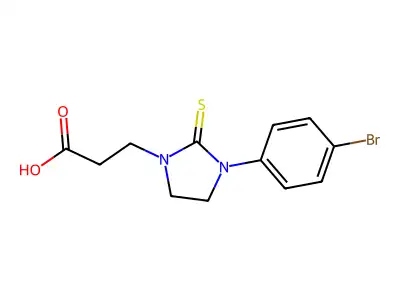 3-[3-(4-Bromophenyl)-2-thioxoimidazolidin-1-yl]propanoic acid structure
