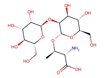 O-(2-O-Mannopyranosyl-mannopyranosyl)threonine structure