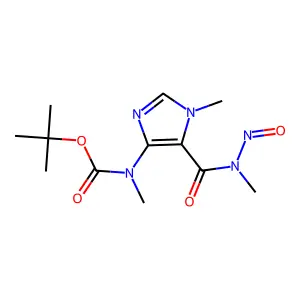 tert-Butyloxycarbonyl-mononitrosamidocaffeidine structure