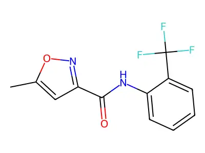 3-Isoxazolecarboxamide, 5-methyl-N-(2-(trifluoromethyl)phenyl)- structure