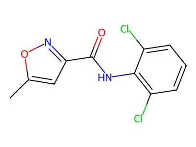3-Isoxazolecarboxamide, N-(2,6-dichlorophenyl)-5-methyl- structure