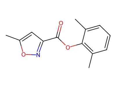 3-Isoxazolecarboxylic acid, 5-methyl-, 2,6-dimethylphenyl ester structure