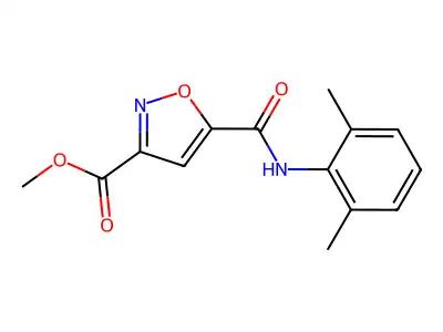 3-Isoxazolecarboxylic acid, 5-(((2,6-dimethylphenyl)amino)carbonyl)-, methyl ester structure
