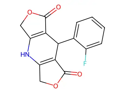 1H,3H-Difuro(3,4-b:3',4'-e)pyridine-1,7(4H)-dione, 5,8-dihydro-8-(2-fluorophenyl)- structure