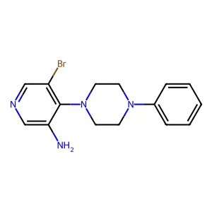 Piperazine, 1-(3-amino-5-bromo-4-pyridyl)-4-phenyl- structure