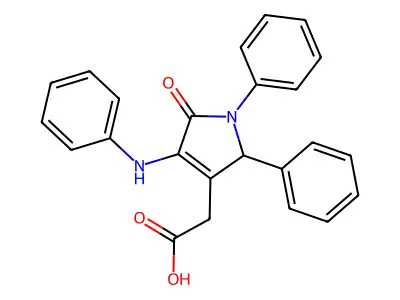 (4-Anilino-5-oxo-1,2-diphenyl-2,5-dihydro-1H-pyrrol-3-yl)acetic acid structure