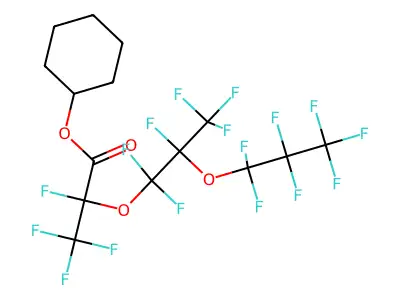 Cyclohexyl 2,3,3,3-tetrafluoro-2-[1,1,2,3,3,3-hexafluoro-2-(heptafluoropropoxy)propoxy]propanoate structure