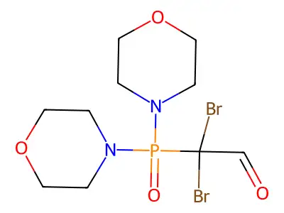 (dimorpholinophosphoryl)dibromoacetaldehyde structure