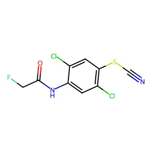Thiocyanic acid, 2,5-dichloro-4-(2-fluoroacetamido)phenyl ester structure