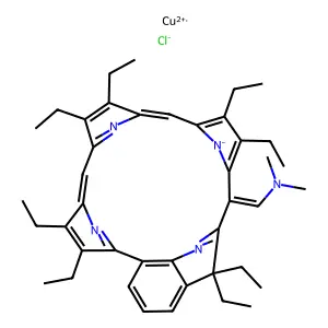 Copper benzochlorin structure