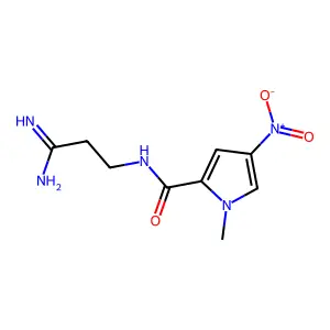 N-(3-amino-3-iminopropyl)-1-methyl-4-nitropyrrole-2-carboxamide structure