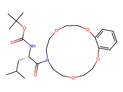 N-(N'-tert-Butoxycarbonylleucyl)benzoaza-15-crown-5 structure
