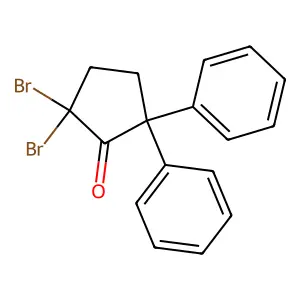 2,2-Dibromo-5,5-diphenylcyclopentan-1-one structure