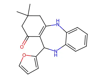 6-(2-furyl)-9,9-dimethyl-6,6a,8,10-tetrahydro-5H-benzo[b][1,4]benzodiazepin-7-one structure