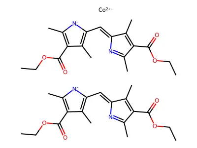 cobalt(2+);ethyl 5-[(4-ethoxycarbonyl-3,5-dimethylpyrrol-1-id-2-yl)methylidene]-2,4-dimethylpyrrole-3-carboxylate structure