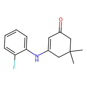 2-Cyclohexen-1-one, 3-((2-fluorophenyl)amino)-5,5-dimethyl- structure