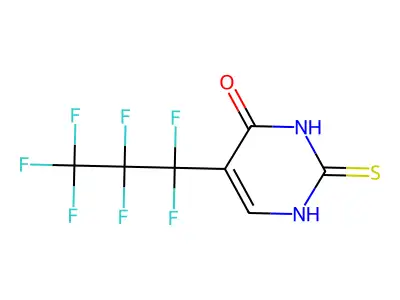 5-(Heptafluoropropyl)-2-sulfanylidene-2,3-dihydropyrimidin-4(1H)-one structure