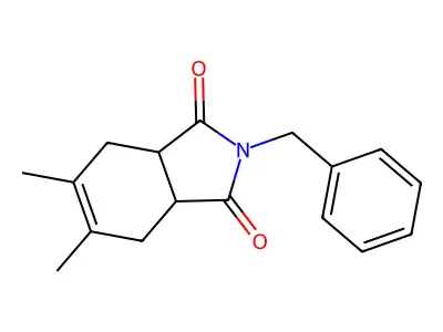2-benzyl-5,6-dimethyl-3a,4,7,7a-tetrahydro-1H-isoindole-1,3(2H)-dione structure