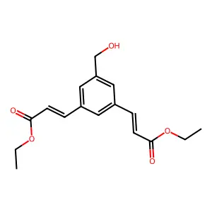 Ethyl 3-[3-(3-ethoxy-3-oxoprop-1-enyl)-5-(hydroxymethyl)phenyl]prop-2-enoate structure