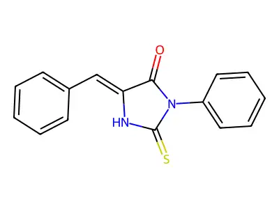 (5E)-5-benzylidene-2-mercapto-3-phenyl-3,5-dihydro-4H-imidazol-4-one structure