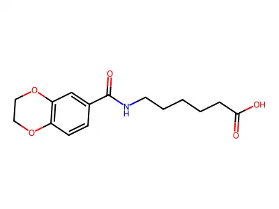6-[(2,3-Dihydro-benzo[1,4]dioxine-6-carbonyl)-amino]-hexanoic acid structure