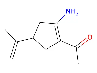 1-(2-Amino-4-prop-1-en-2-ylcyclopenten-1-yl)ethanone structure