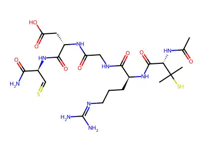 Cyclo(acetylpenicillamyl-arginyl-glycyl-aspartyl-cysteinamide) structure