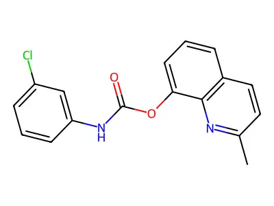 2-Methyl-8-quinolyl N-(3-chlorophenyl)carbamate structure