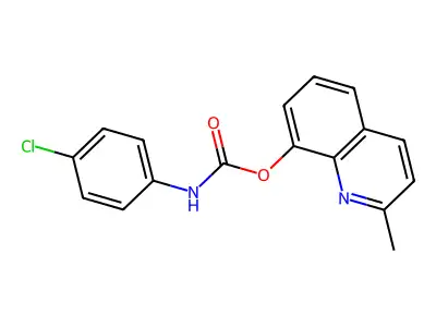2-Methyl-8-quinolyl N-(4-chlorophenyl)carbamate structure