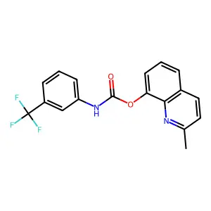 (2-methylquinolin-8-yl) N-[3-(trifluoromethyl)phenyl]carbamate structure