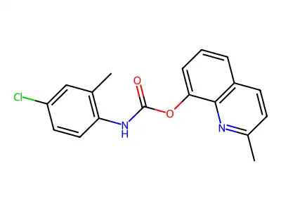 2-Methyl-8-quinolyl N-(4-chloro-2-methylphenyl)carbamate structure