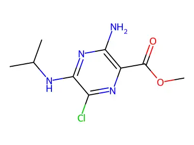 Methyl 3-amino-6-chloro-5-(propan-2-ylamino)pyrazine-2-carboxylate structure
