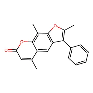 2,5,9-trimethyl-3-phenyl-7H-furo[3,2-g]chromen-7-one structure