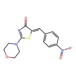 2-(4-Morpholinyl)-5-(4-nitrobenzylidene)-1,3-thiazol-4(5H)-one structure