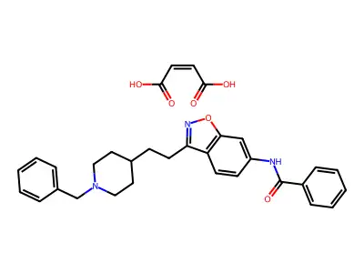 Benzamide, N-(3-(2-(1-(phenylmethyl)-4-piperidinyl)ethyl)-1,2-benzisoxazol-6-yl)-, (Z)-2-butenedioate (1:1) structure