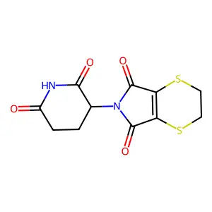 N-(2,6-Dioxo-3-piperidyl)-5,6-dihydro-p-dithiin-2,3-dicarboximide structure