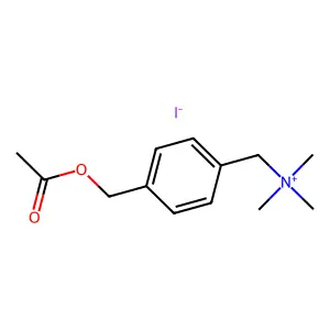 4-acetoxymethyl-N,N,N-trimethylbenzenemethanaminium structure