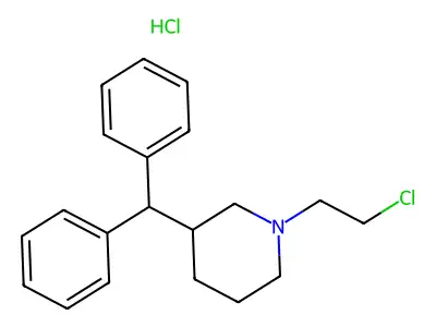 1-(2-Chloroethyl)-3-(diphenylmethyl)piperidine--hydrogen chloride (1/1) structure