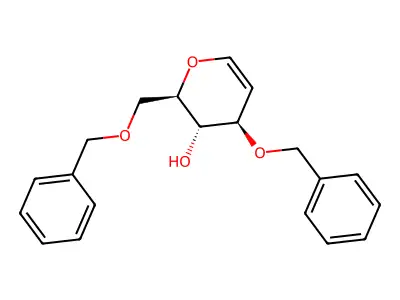(2R,3S,4R)-4-phenylmethoxy-2-(phenylmethoxymethyl)-3,4-dihydro-2H-pyran-3-ol structure