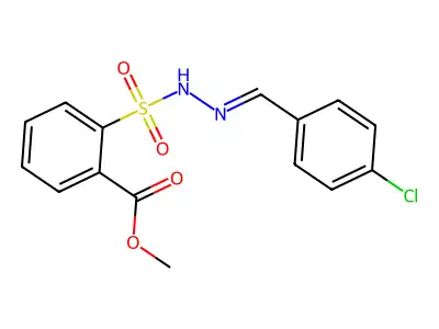 Methyl 2-[[(4-chlorophenyl)methylideneamino]sulfamoyl]benzoate structure