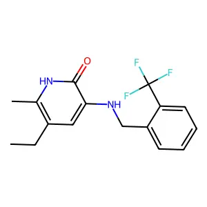 2(1H)-Pyridinone, 5-ethyl-6-methyl-3-(((2-(trifluoromethyl)phenyl)methyl)amino)- structure