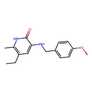2(1H)-Pyridinone, 5-ethyl-3-(((4-methoxyphenyl)methyl)amino)-6-methyl- structure