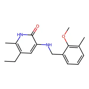 2(1H)-Pyridinone, 5-ethyl-3-(((2-methoxy-3-methylphenyl)methyl)amino)-6-methyl- structure