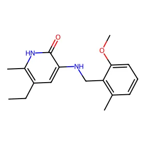 2(1H)-Pyridinone, 5-ethyl-3-(((2-methoxy-6-methylphenyl)methyl)amino)-6-methyl- structure