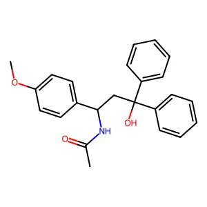 Acetamide, N-(3,3-diphenyl-3-hydroxy-1-(p-methoxyphenyl)propyl)- structure