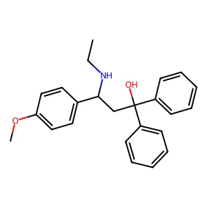 1-Propanol, 1,1-diphenyl-3-(ethylamino)-3-(p-methoxyphenyl)- structure